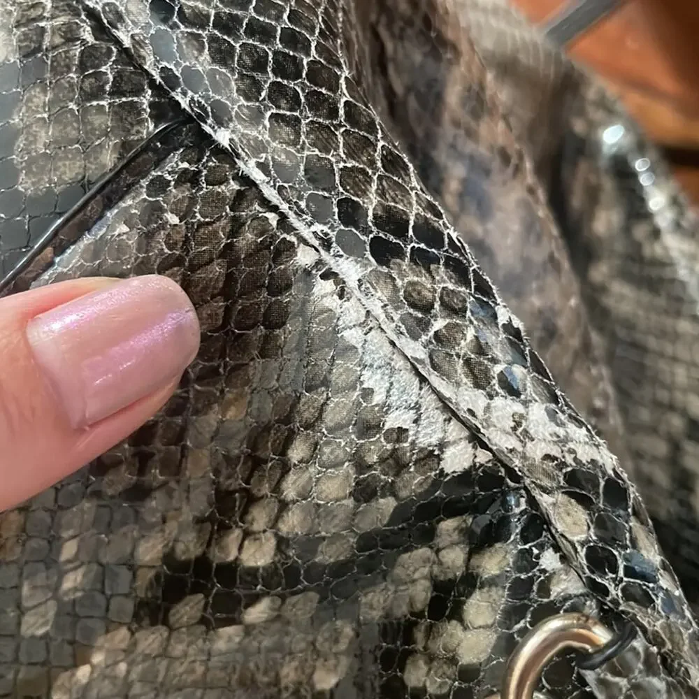 VICTORIA'S SECRET Backpack Purse in Exotic Python Snakeprint - Picture 6 of 7